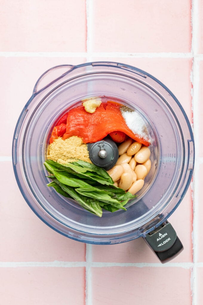 vegetables in a food processor