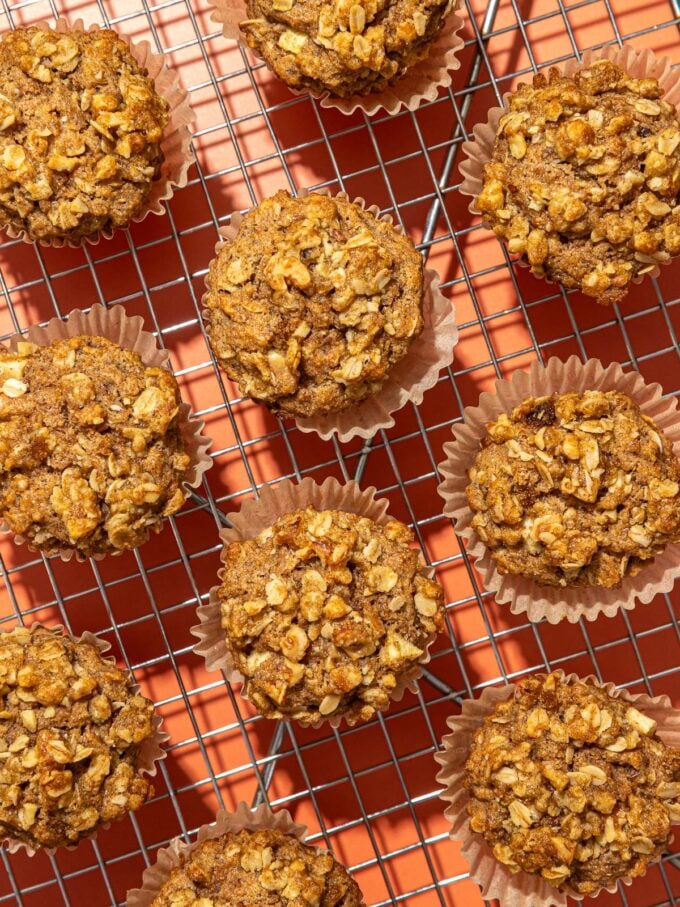 apple muffins on wire rack