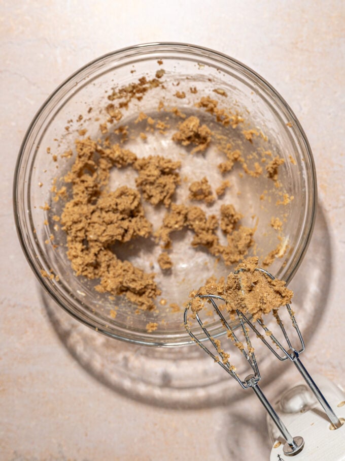 butter and sugar mixture in bowl