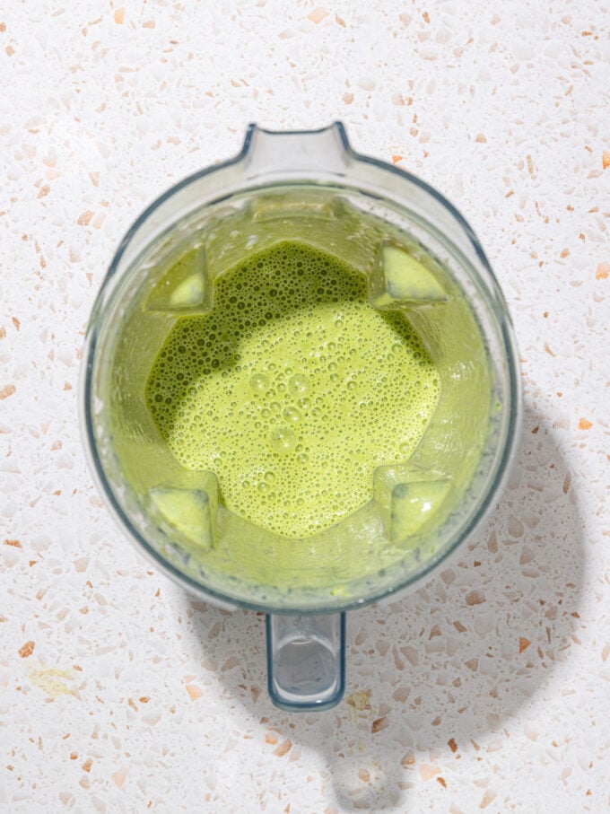 green smoothie in blender