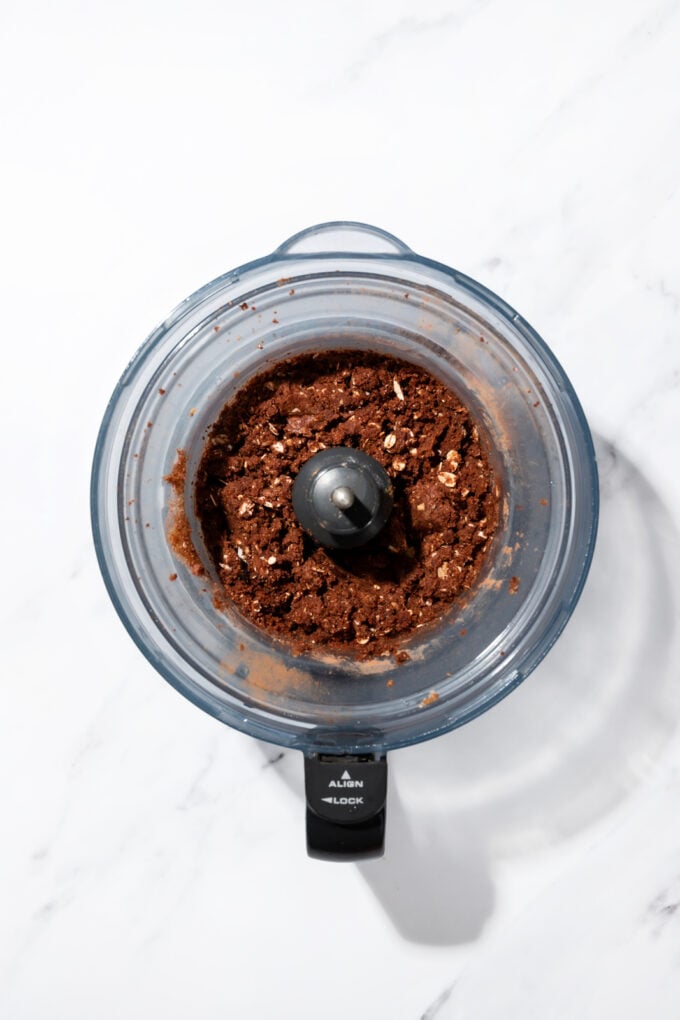 chocolate dough in food processor